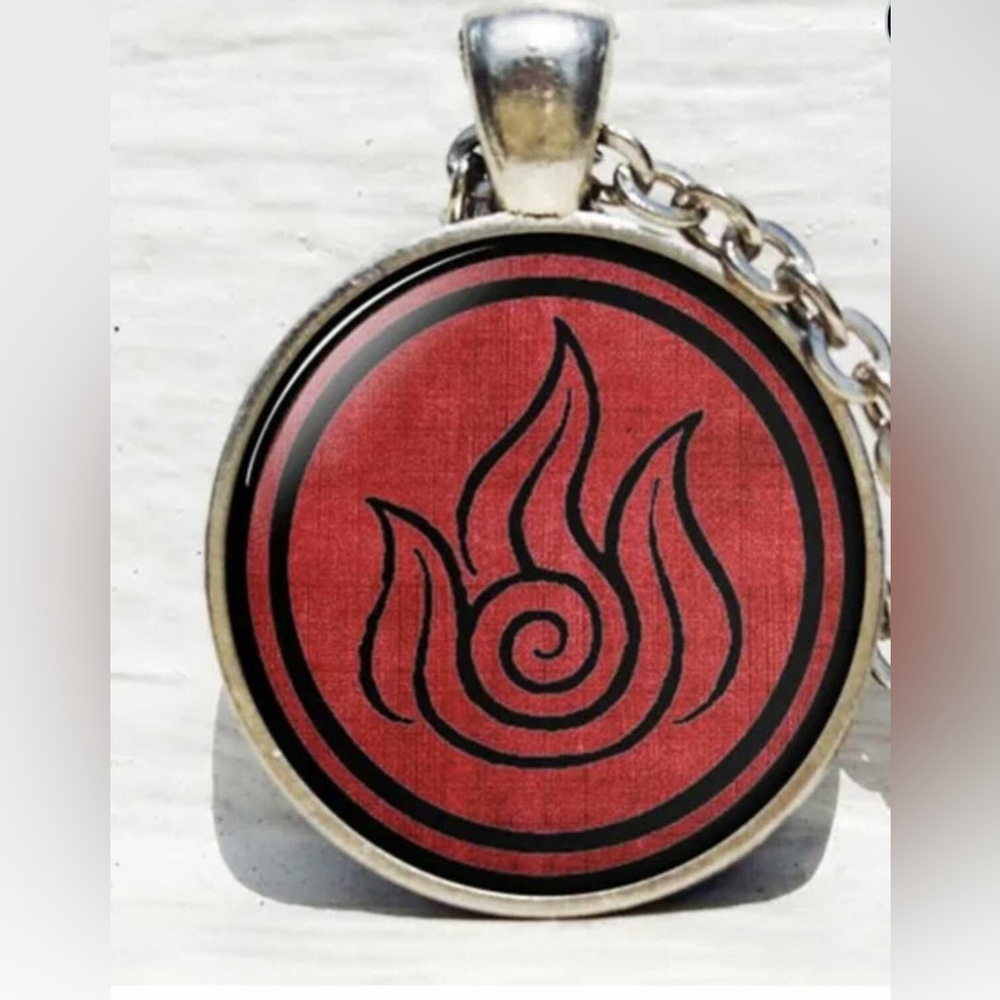 Avatar: The Last Airbender Fire Nation Circular Pendant Necklace Red